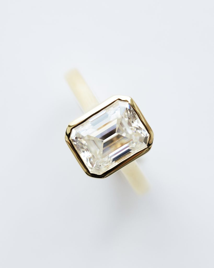 Anillo Corte Esmeralda 3CT Biselado Moissanita – Nardo Mexico